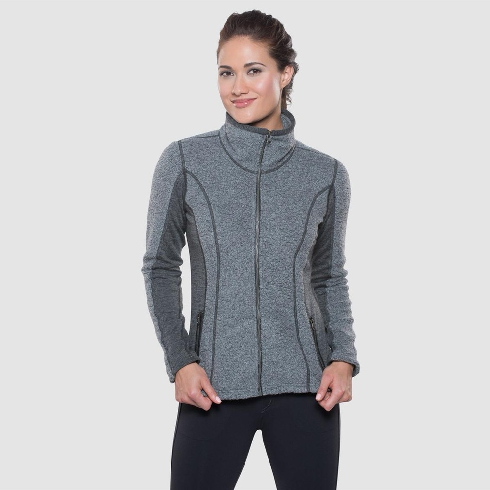 Kuhl Kozet Zip-Up Wool Fleece Jacket in Grey, size Small
